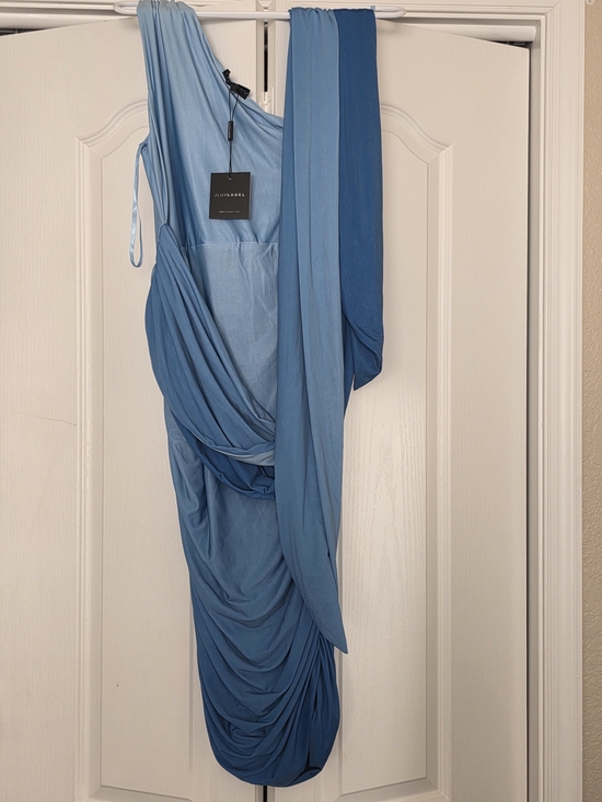 JLUXLABEL Dresses & Skirts - JLUXLABEL Two-Tone Blue One-Shoulder Draped Dress
